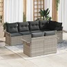 Ensemble de canapé de jardin 7 pcs Gris clair Poly rotin 636561636561