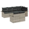 Ensemble de canapé de jardin 7 pcs Gris clair Poly rotin 636561636561