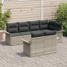 Ensemble de canapé de jardin 7 pcs Gris clair Poly rotin 636561636561