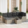 Ensemble de canapé de jardin 7 pcs Gris clair polyrotin 636563636563