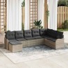 Ensemble de canapé de jardin 8 pcs Gris clair Poly rotin 636564636564
