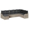 Ensemble de canapé de jardin 8 pcs Gris clair Poly rotin 636564636564