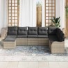 Ensemble de canapé de jardin 8 pcs Gris clair Poly rotin 636564636564