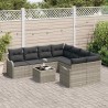 Ensemble de canapé de jardin 9 pcs Gris clair polyrotin 636565636565