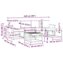 Ensemble de canapés d'extérieur 6 pcs Naturel et Crème 636570636570
