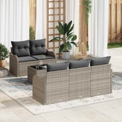 Ensemble de canapé de jardin Gris clair polyrotin 636574636574