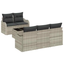 Ensemble de canapé de jardin Gris clair polyrotin 636574636574