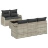 Ensemble de canapé de jardin Gris clair polyrotin 636574636574