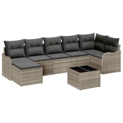 Ensemble de canapé de jardin Gris clair polyrotin 636575636575