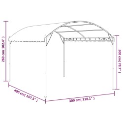 Belvédère 4x3x2,6 m Taupe 180 g/m² 636585636585