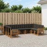 Ensemble de canapés d'extérieur 9 pcs Naturel et noir 636591636591