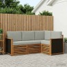 Ensembles de canapés avec coussin 4 pcs Bois d'Acacia Massif 636592636592