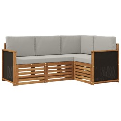 Ensembles de canapés avec coussin 4 pcs Bois d'Acacia Massif 636592636592