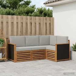 Ensembles de canapés avec coussin 4 pcs Bois d'Acacia Massif 636592636592