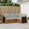 Ensembles de canapés avec coussin 4 pcs Bois d'Acacia Massif 636592636592
