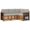 Ensembles de canapés avec coussin 4 pcs Bois d'Acacia Massif 636593636593