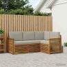 Ensembles de canapés avec coussin 4 pcs Bois d'Acacia Massif 636594636594