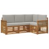 Ensembles de canapés avec coussin 4 pcs Bois d'Acacia Massif 636594636594