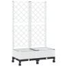 Bac de jardin avec treillis et roues Blanc 80 x 40 x 131,5 cm 636597636597