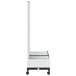 Bac de jardin avec treillis et roues Blanc 80 x 40 x 131,5 cm 636597636597