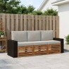 Ensembles de canapés avec coussin 3 pcs Bois d'Acacia Massif 636599636599