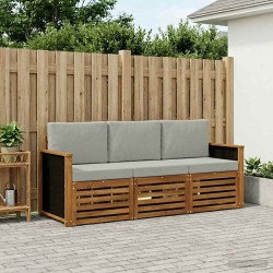 Ensembles de canapés avec coussin 3 pcs Bois d'Acacia Massif 636602636602