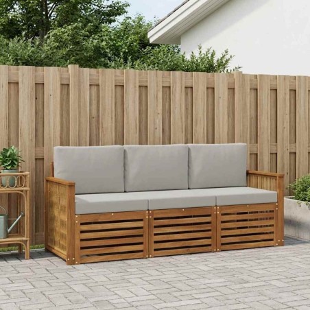 Ensembles de canapés avec coussin 3 pcs Bois d'Acacia Massif 636606636606