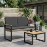 Banc extérieur Gris et Gris foncé 107 x 61 x 80 cm polyrotin 636609636609