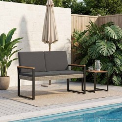 Banc extérieur Gris et Gris foncé 107 x 61 x 80 cm polyrotin 636609636609