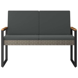 Banc extérieur Gris et Gris foncé 107 x 61 x 80 cm polyrotin 636609636609