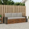 Ensembles de canapés avec coussin 3 pcs Bois d'Acacia Massif 636615636615