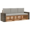 Ensembles de canapés avec coussin 3 pcs Bois d'Acacia Massif 636615636615