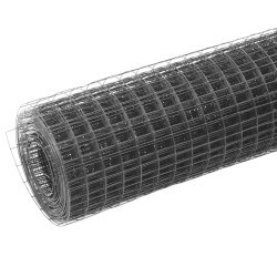Grillage acier avec revêtement en PVC 10x1,5 m gris 636620636620