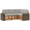 Ensembles de canapés avec coussin 4 pcs Bois d'Acacia Massif 636629636629