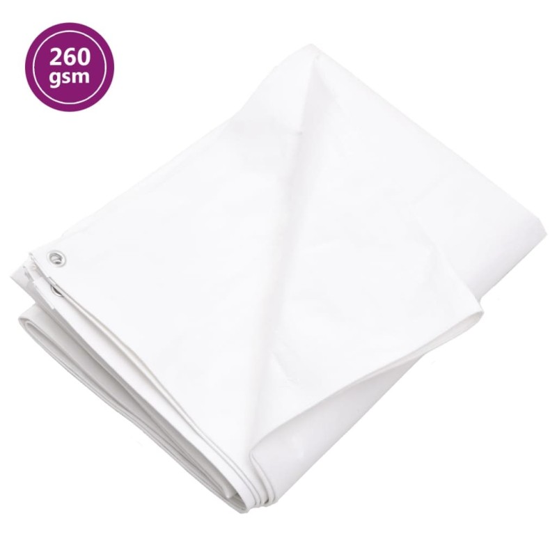 Bâche 260 g/m² 4x4 m Blanc PEHD 636642636642