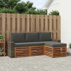 Ensemble de canapés d'extérieur 4 pcs Naturel et Anthracite 636644636644