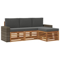 Ensemble de canapés d'extérieur 4 pcs Naturel et Anthracite 636644636644