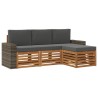 Ensemble de canapés d'extérieur 4 pcs Naturel et Anthracite 636644636644