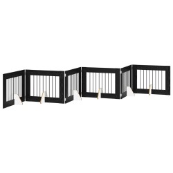 Porte de chien pliable avec supports 6 pcs Chêne noir 482 cm 636647636647