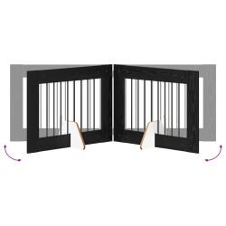 Porte de chien pliable avec supports 6 pcs Chêne noir 482 cm 636647636647