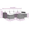 Salon de jardin avec coussins 7 pcs gris résine tressée 636648636648