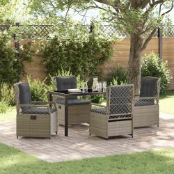 Ensemble de salle à manger pour jardin 5 pcs Gris clair 636651636651