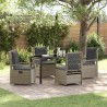 Ensemble de salle à manger pour jardin 5 pcs Gris clair 636651636651