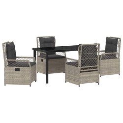 Ensemble de salle à manger pour jardin 5 pcs Gris clair 636651636651