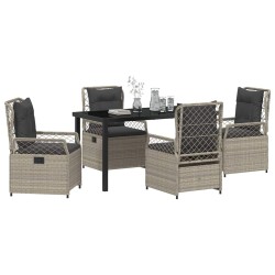 Ensemble de salle à manger pour jardin 5 pcs Gris clair 636651636651