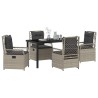 Ensemble de salle à manger pour jardin 5 pcs Gris clair 636651636651