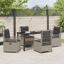 Ensemble de salle à manger pour jardin 5 pcs Gris clair 636651636651