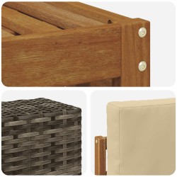 Ensemble de canapés d'extérieur 5 pcs Naturel et Beige 636652636652