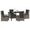 Ensemble de salle à manger pour jardin 5 pcs Gris polyrotin 636653636653