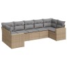 Salon de jardin avec coussins 7 pcs beige résine tressée 636655636655